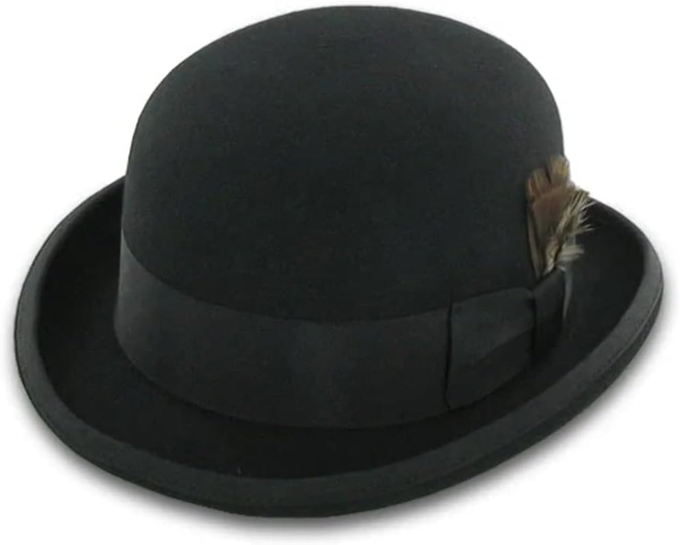 Belfry Bowler Derby 100% Pure Wool Theater Quality Hat in Black Small