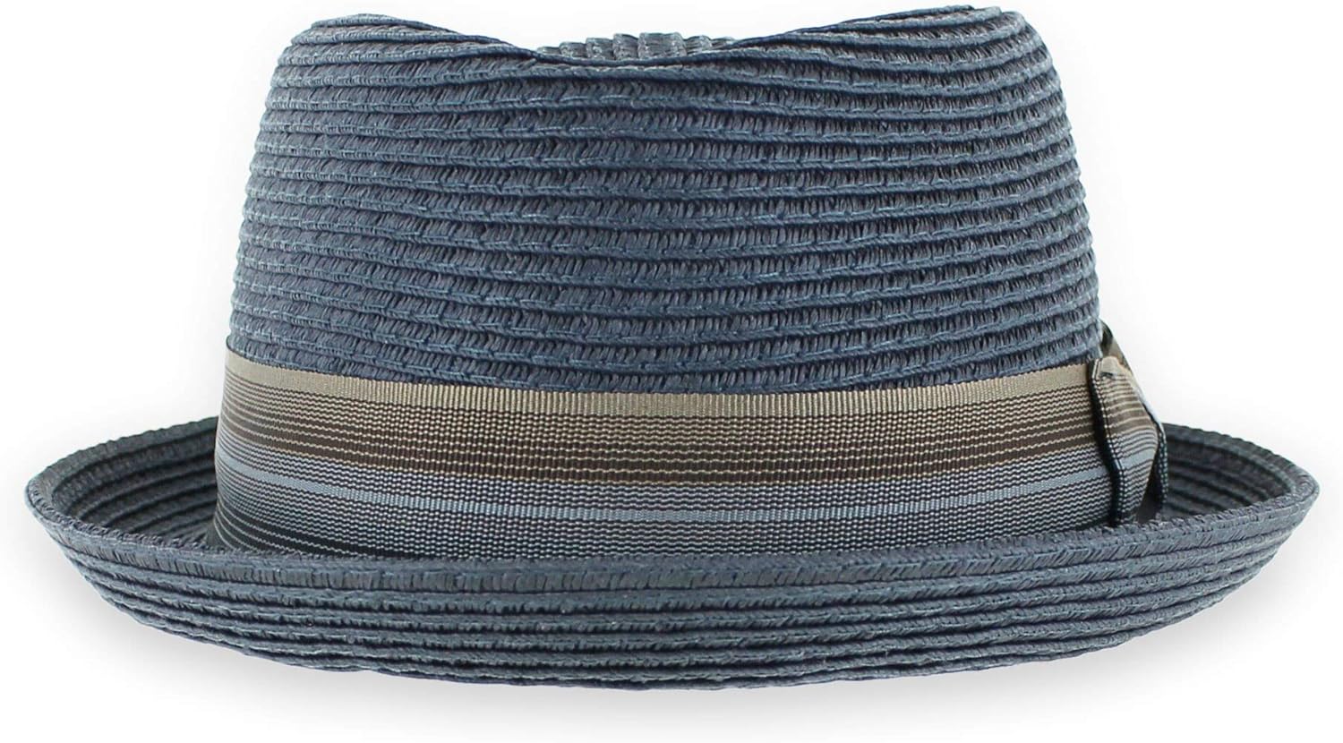 Belfry Men/Women Summer Straw Pork Pie Trilby Fedora Hat in Blue, Tan, Black (Maxxblue, X-Large)