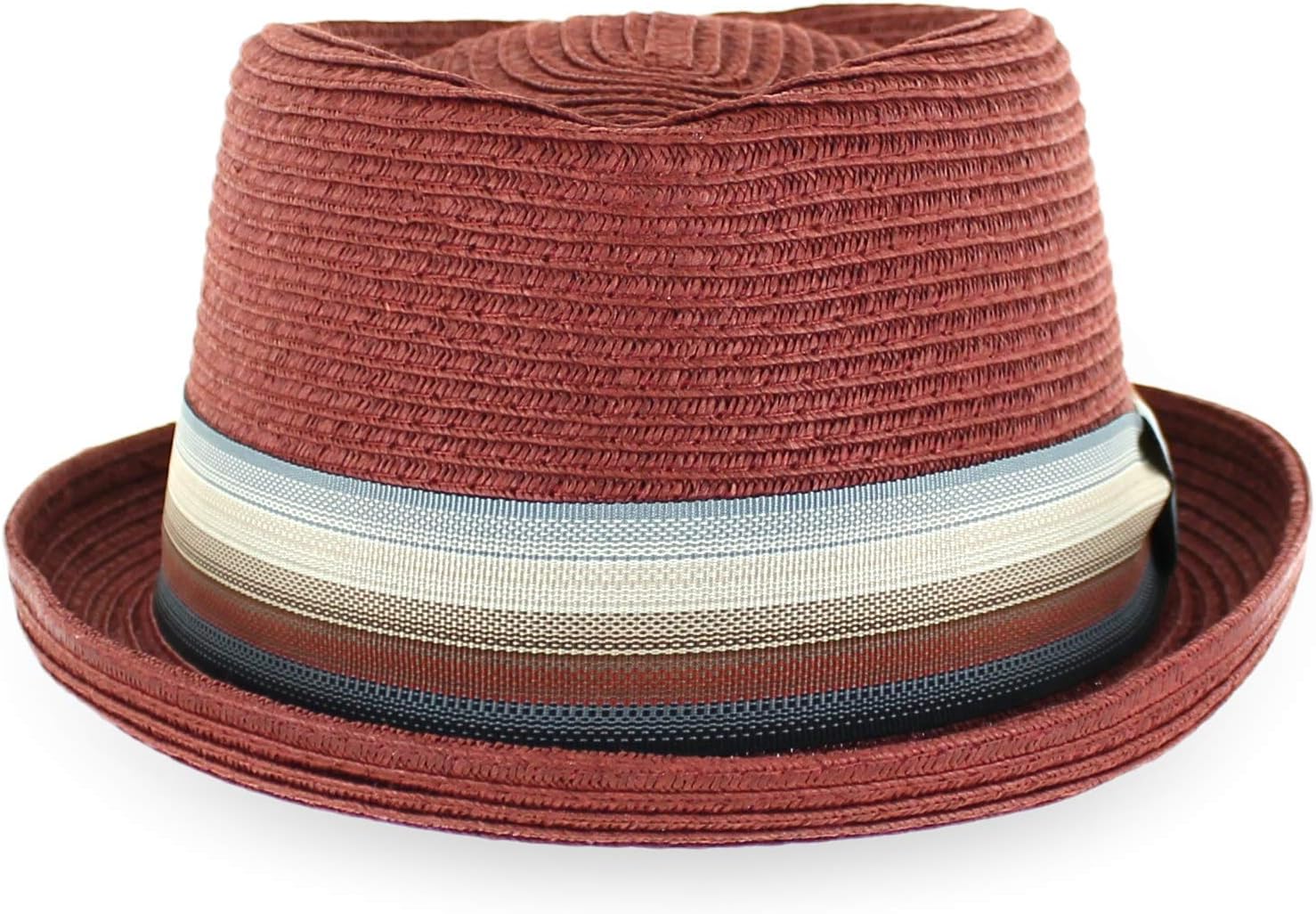 Belfry Men/Women Summer Straw Pork Pie Trilby Fedora Hat in Blue, Tan, Black (Maxxbrick, X-Large)