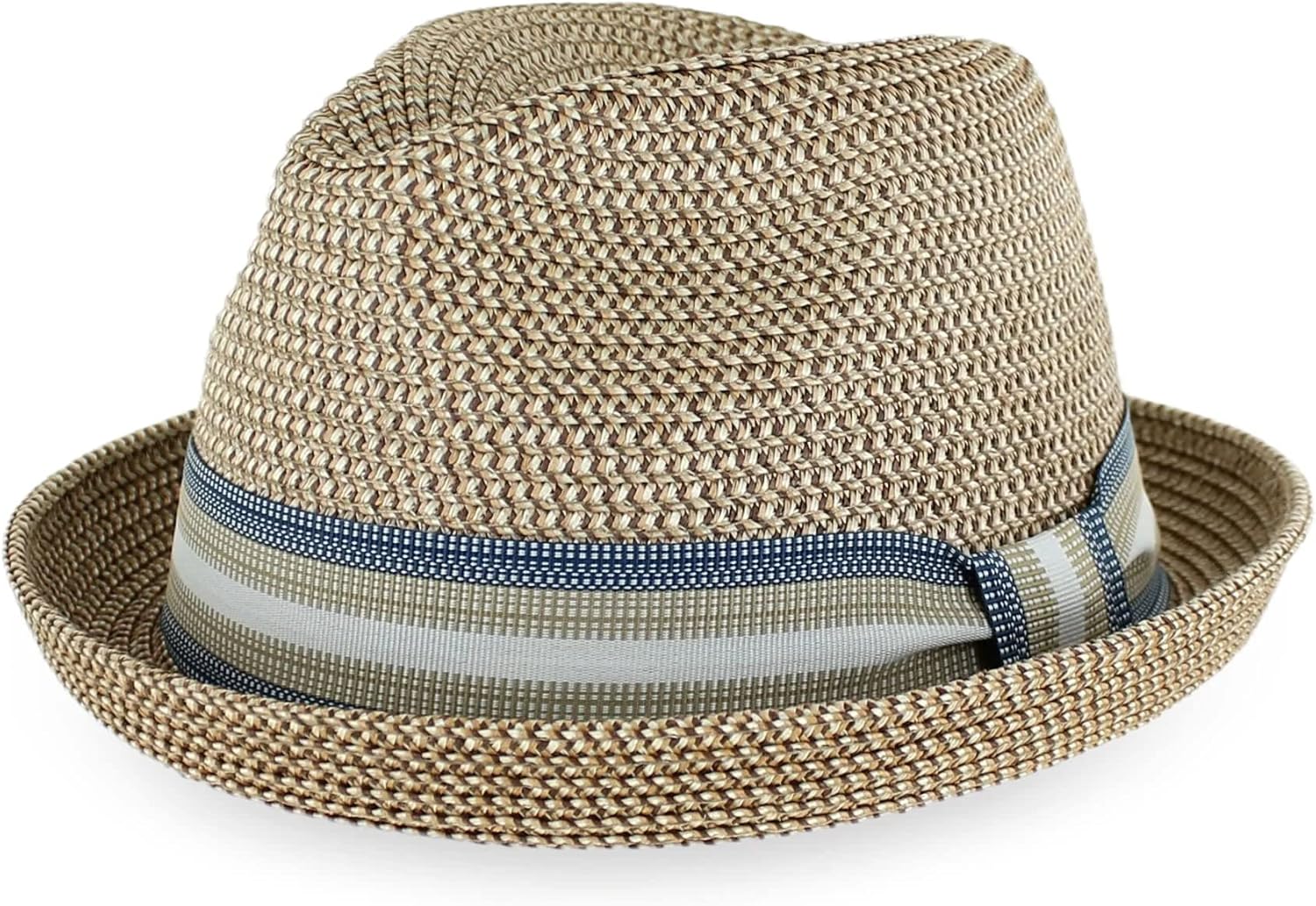 Belfry Men Women Summer Straw Trilby Fedora Hat in Blue Tan Black