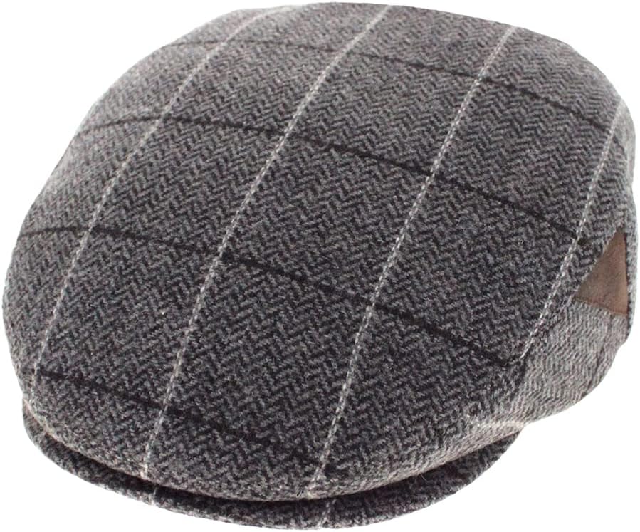 Belfry Wool Blend Tweed Flat Caps Mens Womens 5 Colors (Large, JakeGrey)