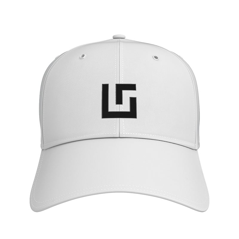 Uther Performance Golf Hat - Adjustable with Snapback for Men and Women, Durable Non Fading Polyester Material - Fashion Forward Designs + Black & White, Uther White